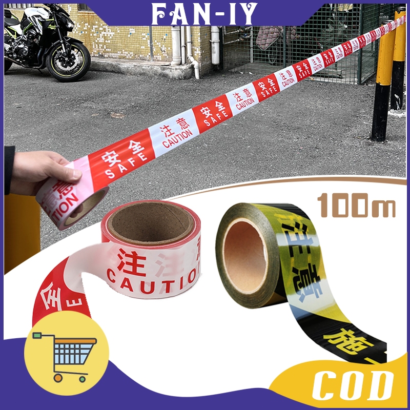 Jual 6cm x 100m Barricade Tape Tanpa Lem Safety Line Kuning Hitam Garis ...
