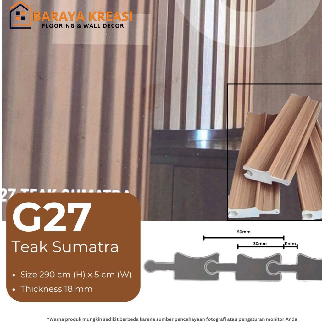 Jual ECHO WPC WALLPANEL ROTATE FLUTED 5 x 290 CM ( TYPE G ) PVC PANEL ...