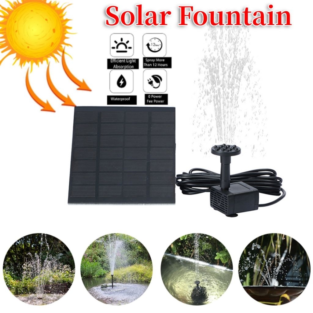 Jual pompa air mancur mini submersible celup solar power tenaga surya ...