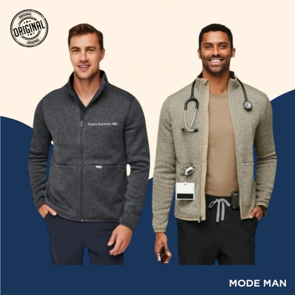 Jual FIGS On Shift Sweater Knit Jacket – Jaket Rajut Pria, Jaket Medis ...