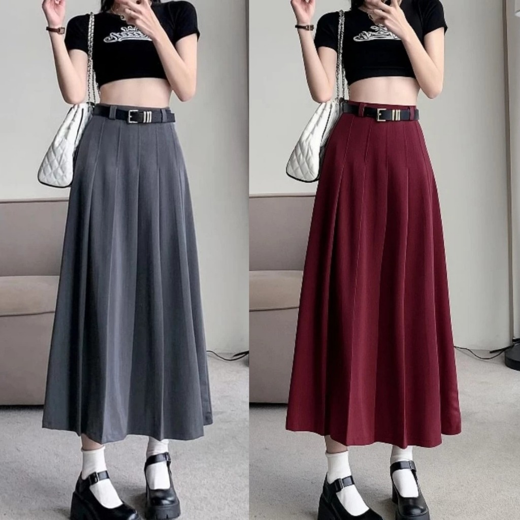 Jual Rok Wanita Midi Korean Style - Joy Skirt Flare Terbaru - Rok ...