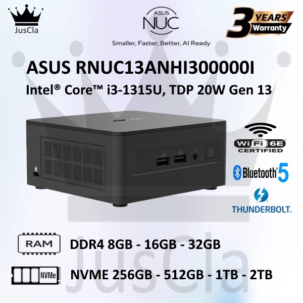 Jual ASUS NUC 13 PRO NUC13ANH INTEL CORE I3-1315U GEN 13, MINI PC