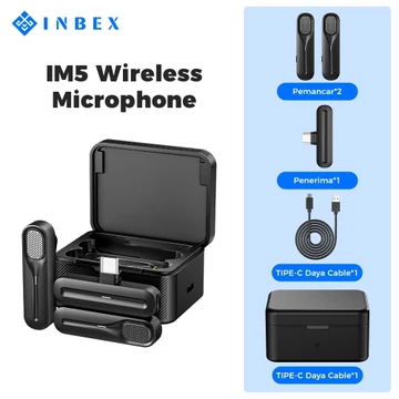 INBEX IM4 Mic Wireless Live Vlog Microphone With LED Display Charging Case Clip On Lavalier