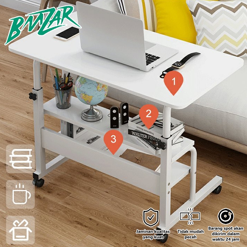 Jual BMZAR Meja Laptop Roda Meja Laptop Lipat Adjustable dengan Roda ...