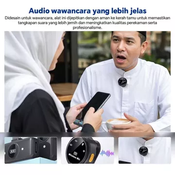 Wireless Microphone 2 In 1 Clip On Mic Magnetic Mikrofon HP Plug Play Dual Lavalier Microphone