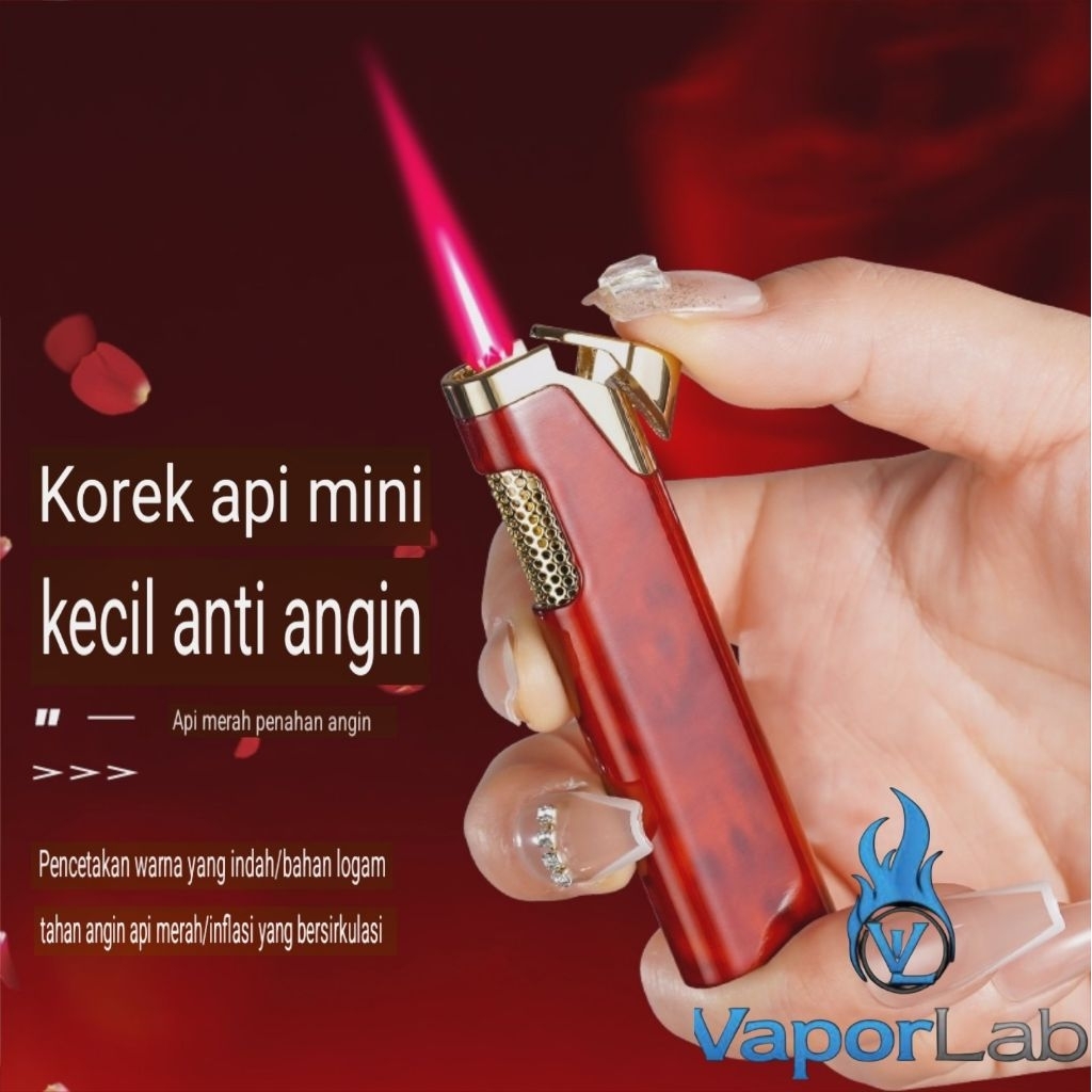 Jual korek api pemantik bara merah slim mini design mewah elegant gas ...