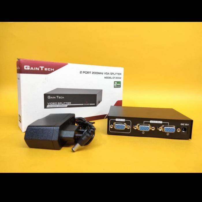 Jual VGA Splitter 2 Port Gaintech adaptor 200 mhz GT-2002 | Shopee ...