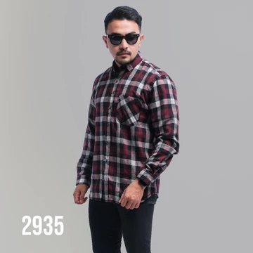 DGM Fashion Kemeja Pria Flanel Lengan Panjang Flannel 001 C