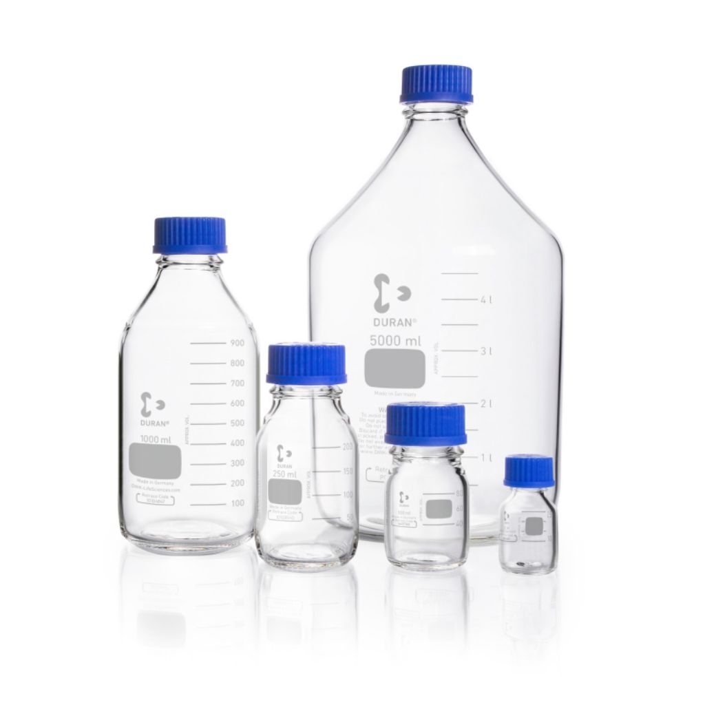 Jual Schott Duran Botol Lab / Lab Bottle + Screw cap Biru - 100,250,500 ...