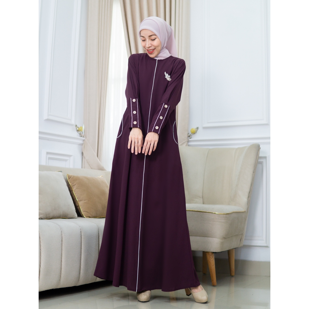 Jual Inara Dress Baju Gamis Casual Polos Size S-M L-XL 3L-XXL Pakaian ...