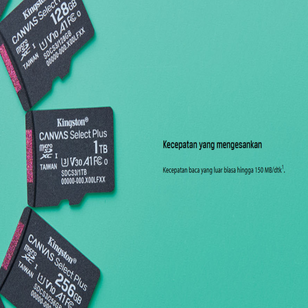 Kingston Canvas Select Plus Class 10 microSD Card 128GB (SDCS3/128GBSP) - Kecepatan 150Mb/Dtk (5)