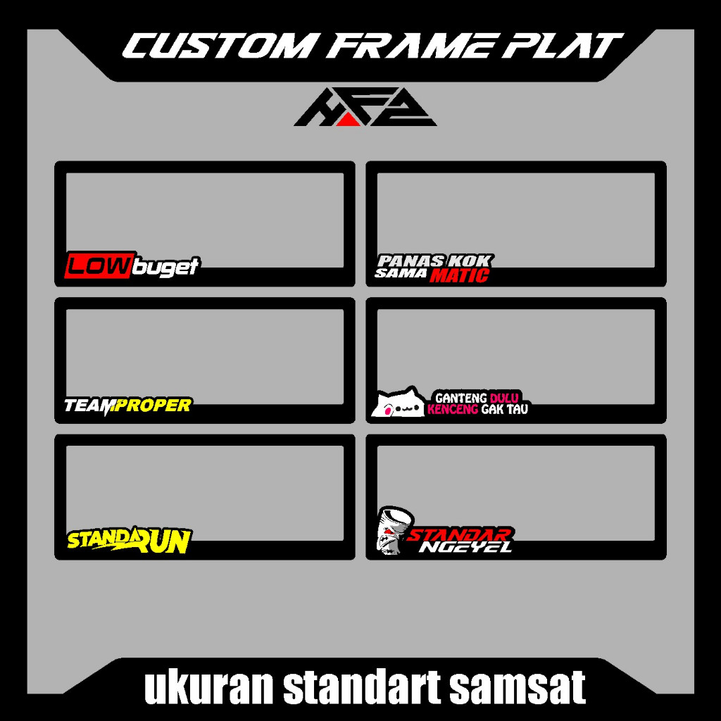 Jual FRAME PLAT NOMOR MOTOR UKURAN STANDART PLAT SAMSAT BAHAN AKRILIK ...