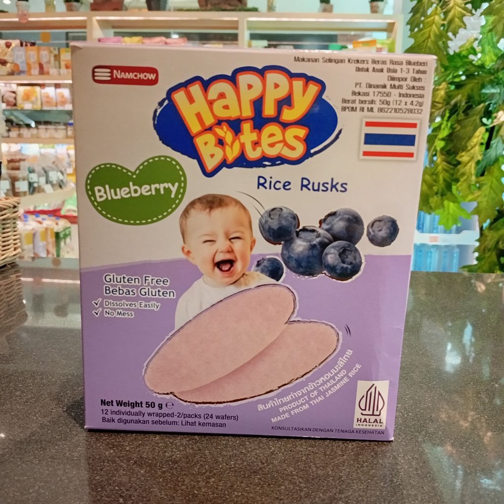 Jual Blueberry Rice Rusks GF by Happy Bites 50gr | Shopee Indonesia