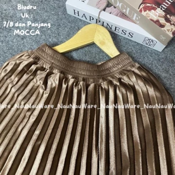 NauNau Rok Plisket Bludru Panjang Dewasa Premium Stylish Elegan