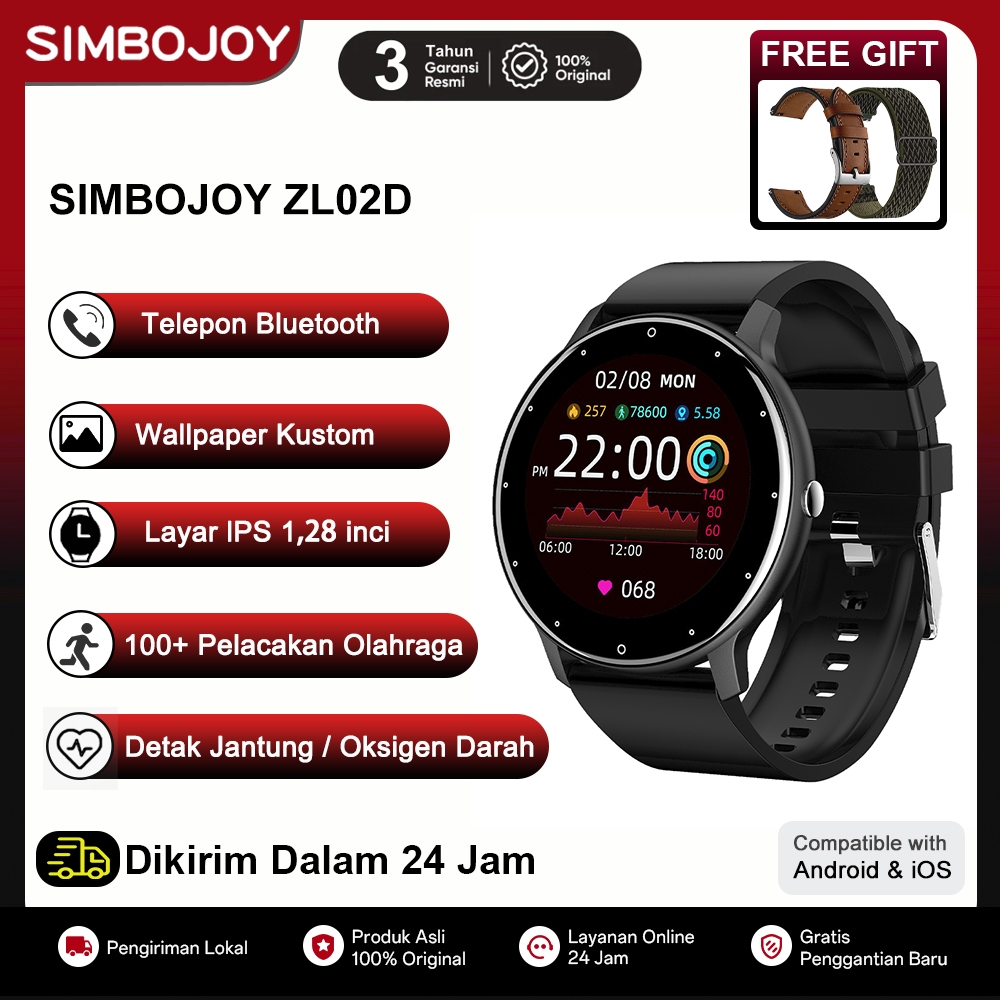 Smart Watches Xwatch 2021 Simbojoy SmartWatch ZL02D Layar Terang