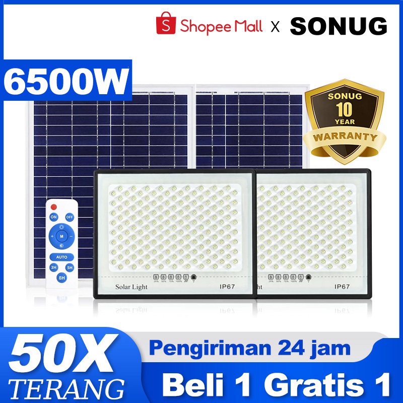 Jual 【Beli 1 gratis 1】6500W Lampu tenaga surya 【Garansi 10 tahun】 Lampu ...
