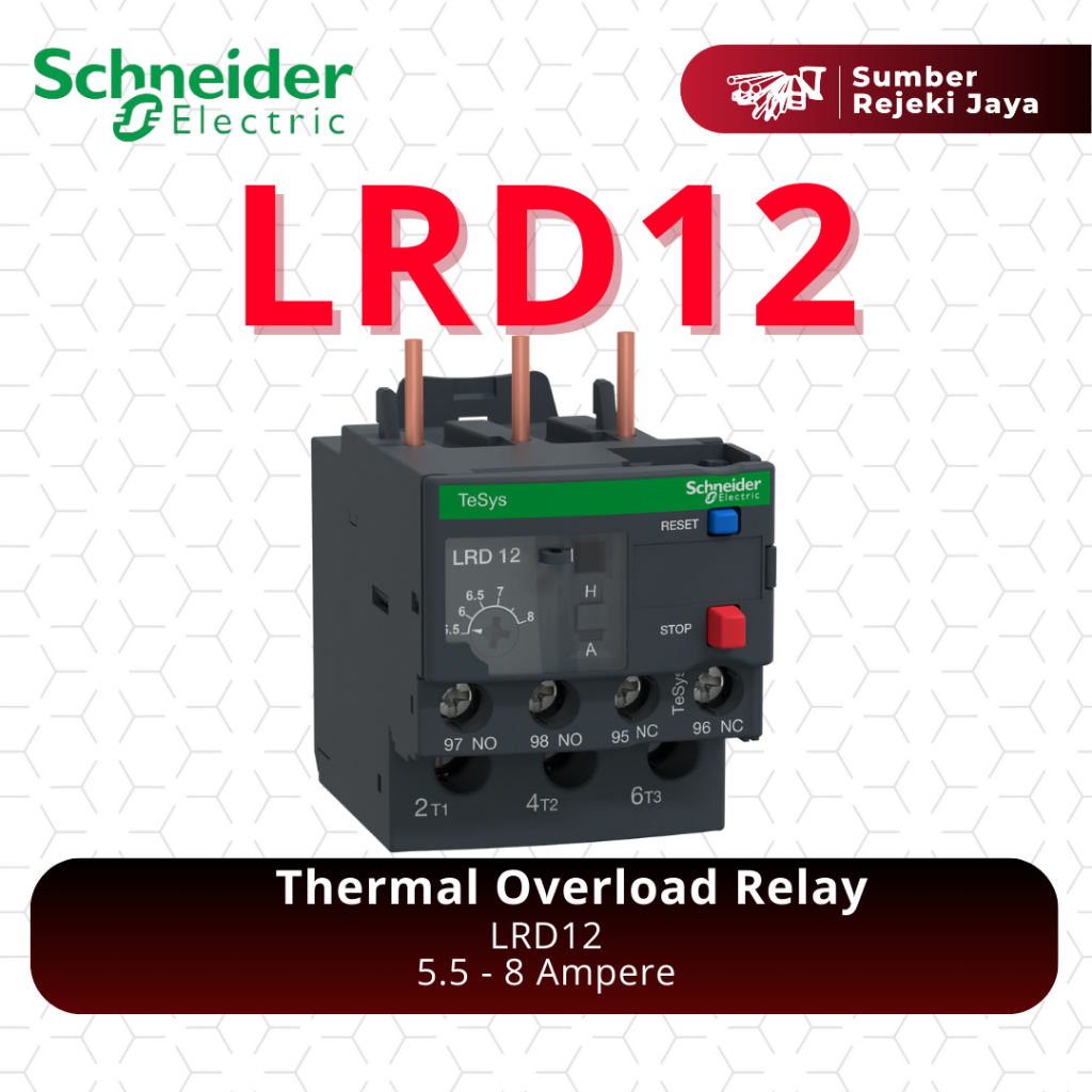 Schneider Thermal Overload Relay LRD12  5.5 - 8A