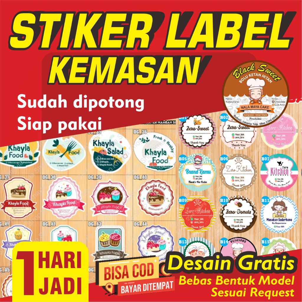 Jual stiker label produk - desain gratis bisa request bebas sudah ...