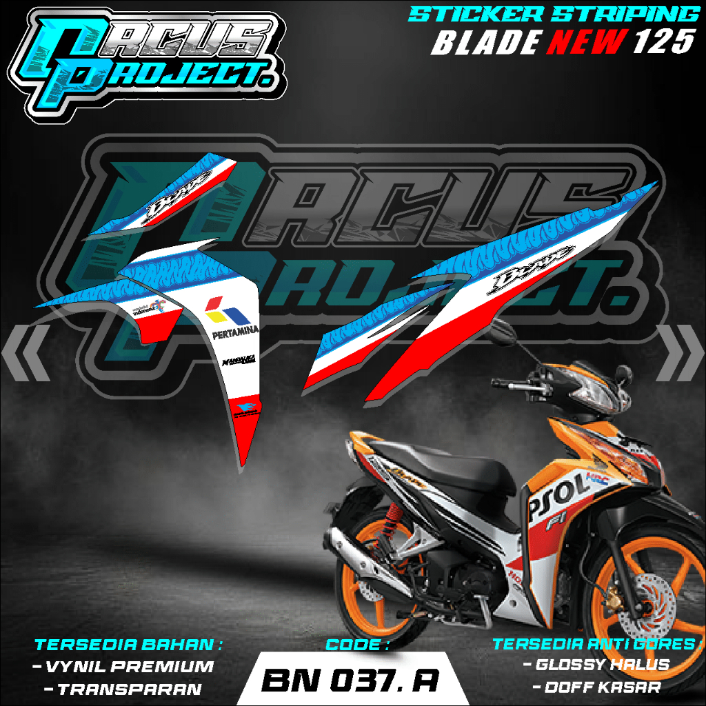 Jual (COD) STICKER STRIPING BLADE NEW 125 SUPERMOTO KODE 037 TERBARU ...