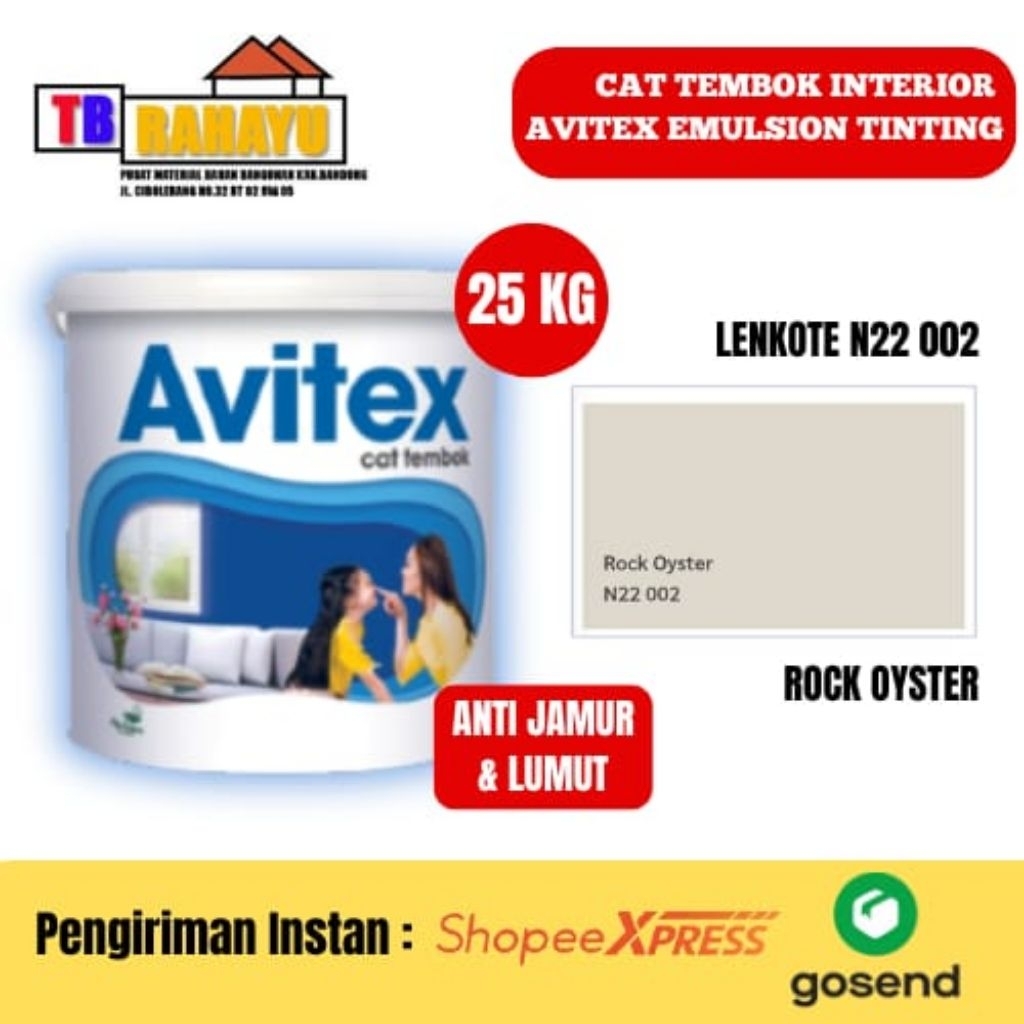 Jual Avitex Interior Cat Tembok Tinting Lenkote N22 002 Rock Oyster ...