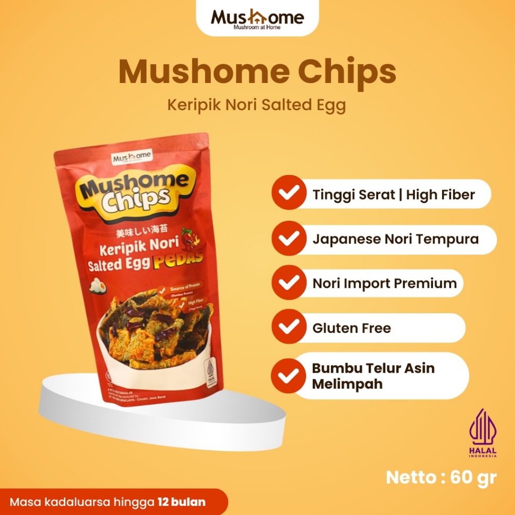 Jual Mushome Nori Salted Egg Rasa Pedas 60gr | Kaya serat & Sumber ...