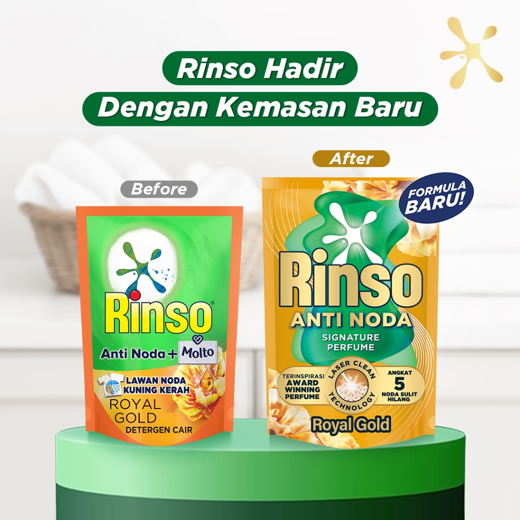 Jual [Extra Isi 35%] Rinso Baru Detergen Cair Varian Royal Gold 700g ...