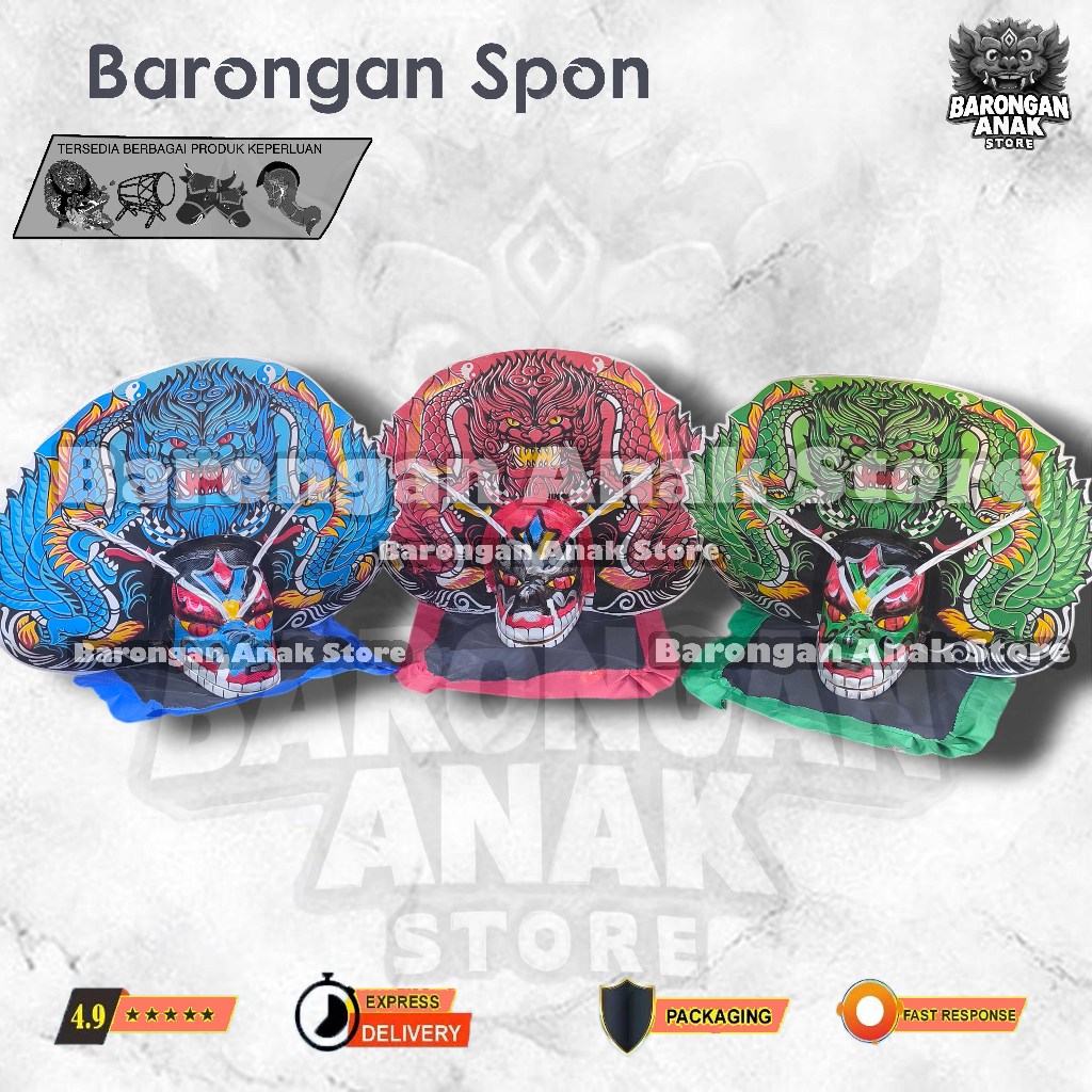 Jual Barongan Anak Store Mainan Tradisional Spon Devil Jumbo Merah Biru ...