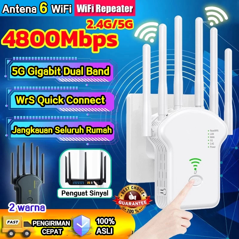 Jual 1200 Mbps Dual-band 2.4G Dan 5G 6/8 Antena WIFI Repeater Penguat ...