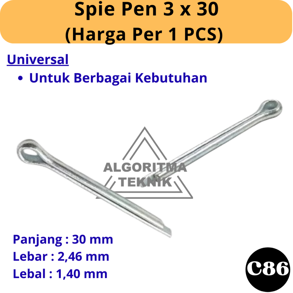 Jual C86 Split Spie Cotter Pin Pengunci Baut Mur Universal - Spie Pen 3 ...