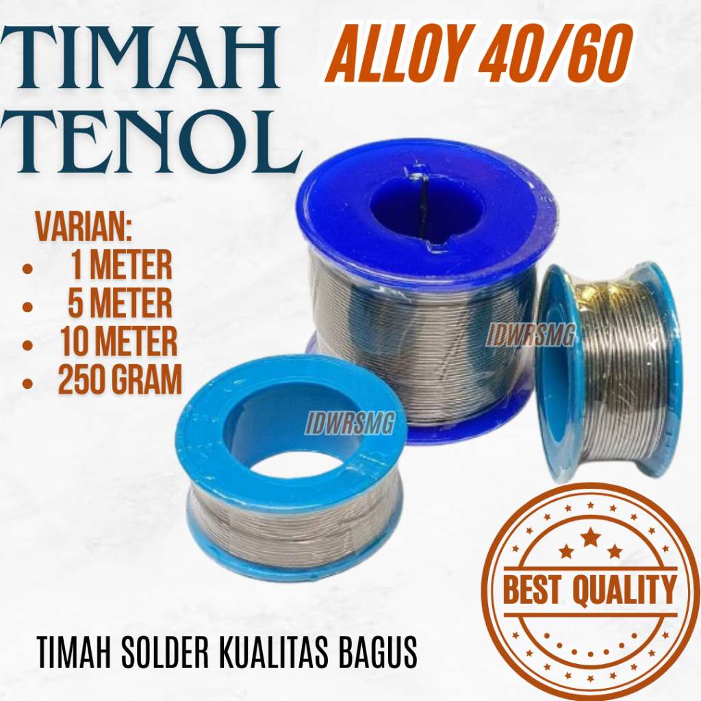 Jual Timah Tenol Solder Listrik ALLOY 60/40 diameter 0.8 mm 1 Roll 5 ...