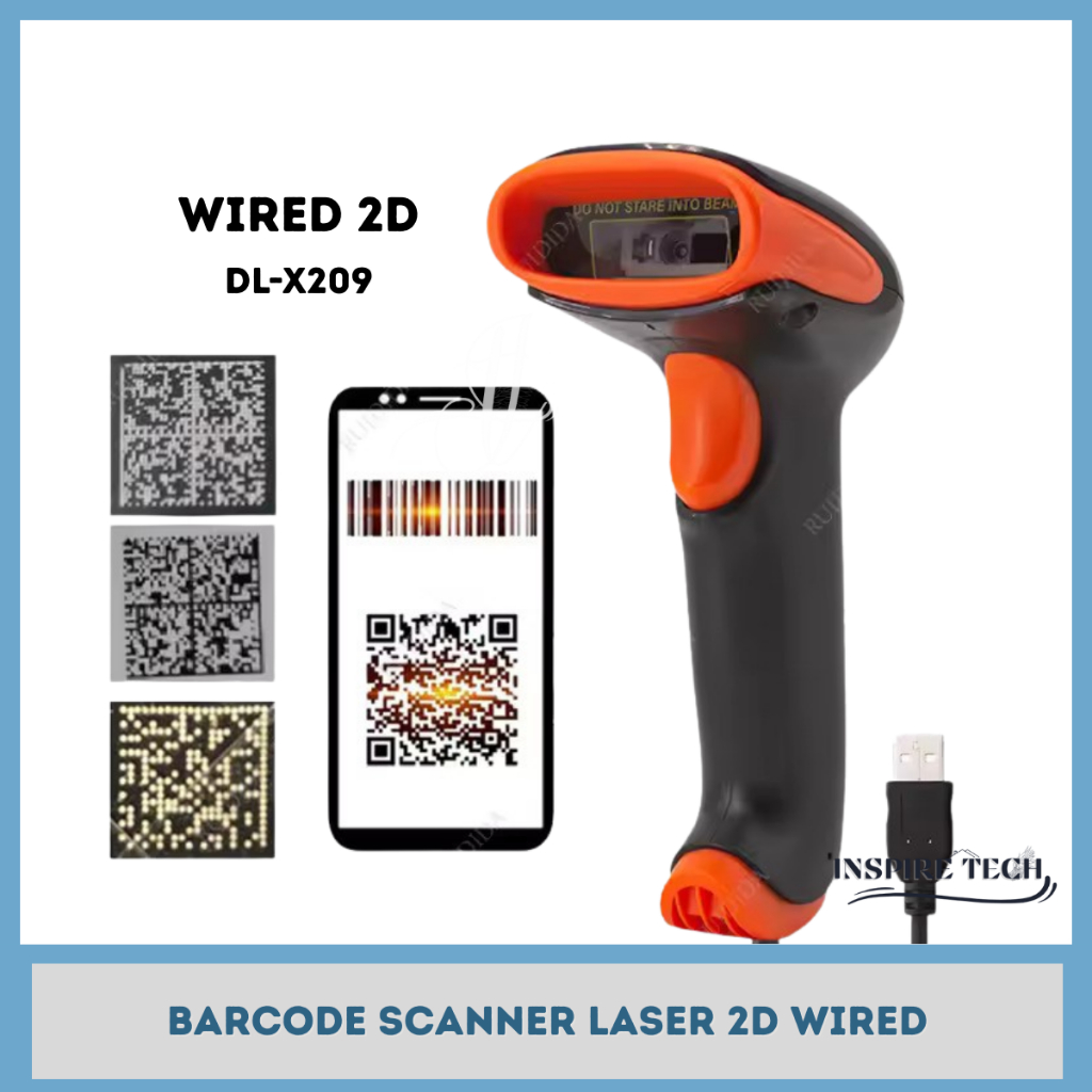 Jual Scanner Barcode 1D & 2D DL-X209 Wired / Scanner Laser QR Code ...