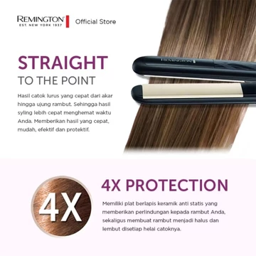 Remington Catokan Pelurus Rambut Ceramic Straight 230 S3500 Hitam