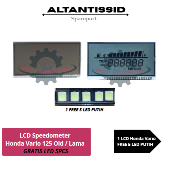 Jual LCD Speedometer Honda Vario 125 OLD Original GRATIS LED 5PCS ...