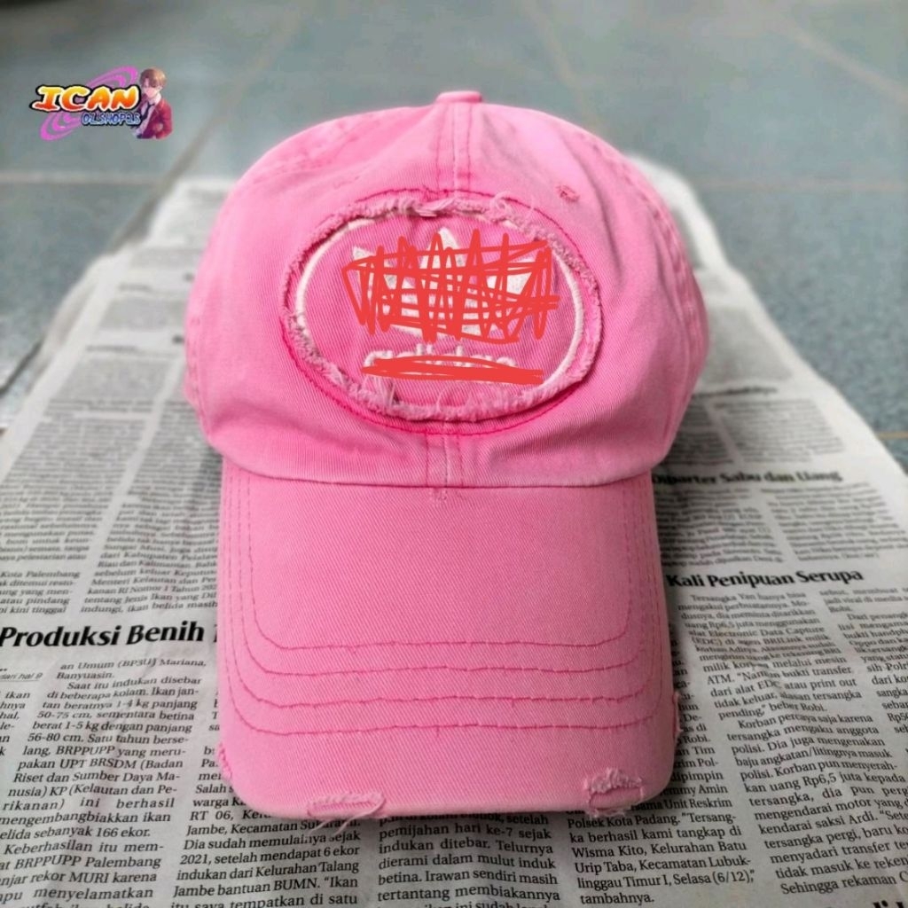 Jual Topi Ad1das Pink Vintage Ripped | Shopee Indonesia