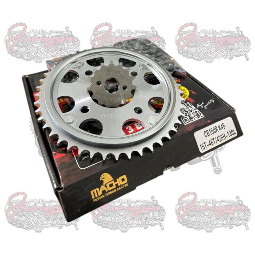 Jual Gir Gear Paket Set + Rantai CB 150R (K45) Rantai 130 Lobang 4 Merk ...