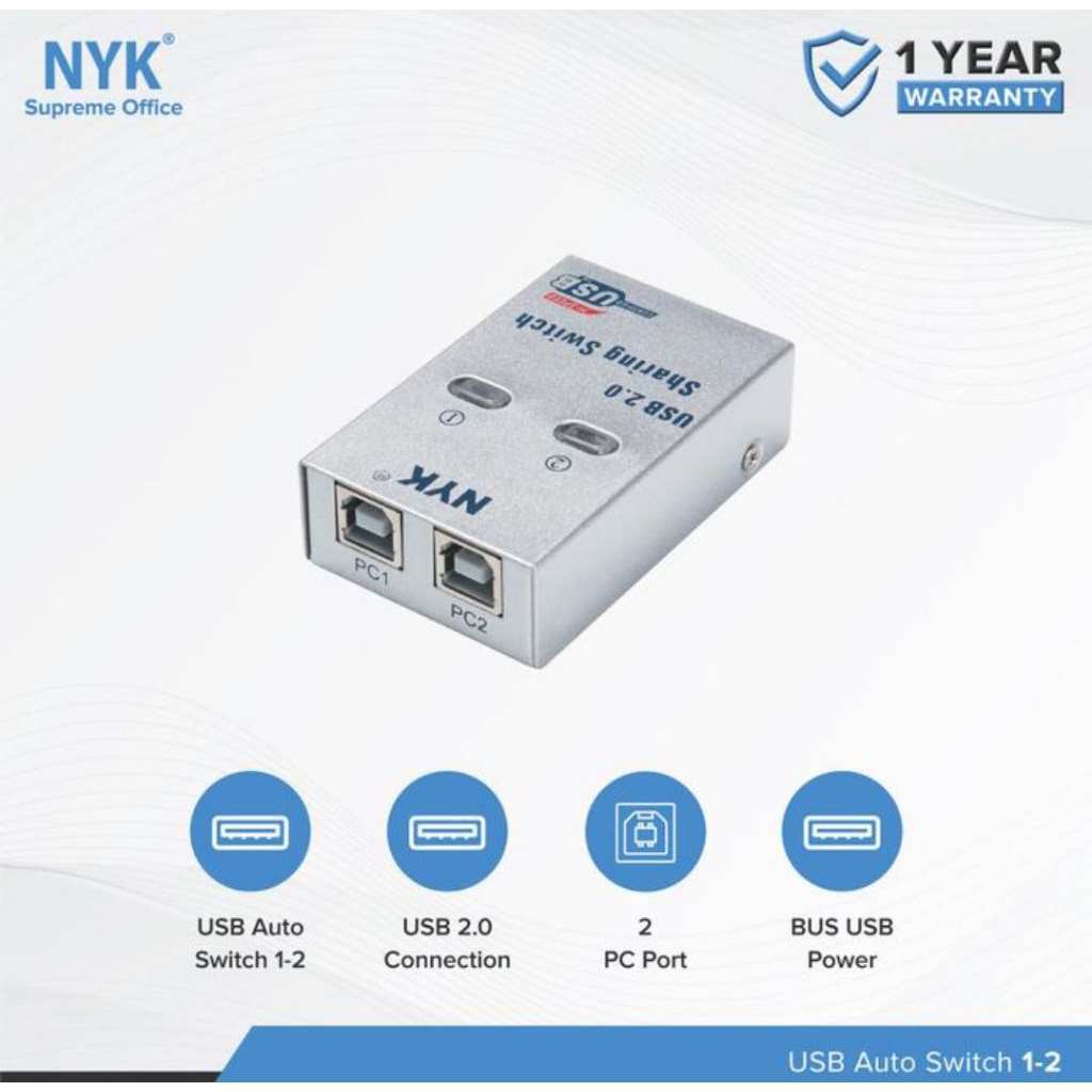Jual USB NYK Sharing Swtich Printer 2Port Usb Auto Data Switch | Shopee ...