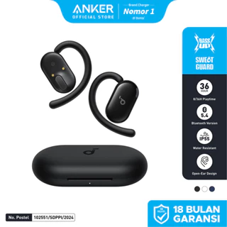 Soundcore by Anker AeroFit V20i OWS Open-Ear Headphones Adjustable Ear Hooks Ultra-Comfort Snug Fit Powerful Sound Clear Calls IP55 LED Lights 36H Playtime Bluetooth 5.4 Earbuds Multipoint Connection - A3876