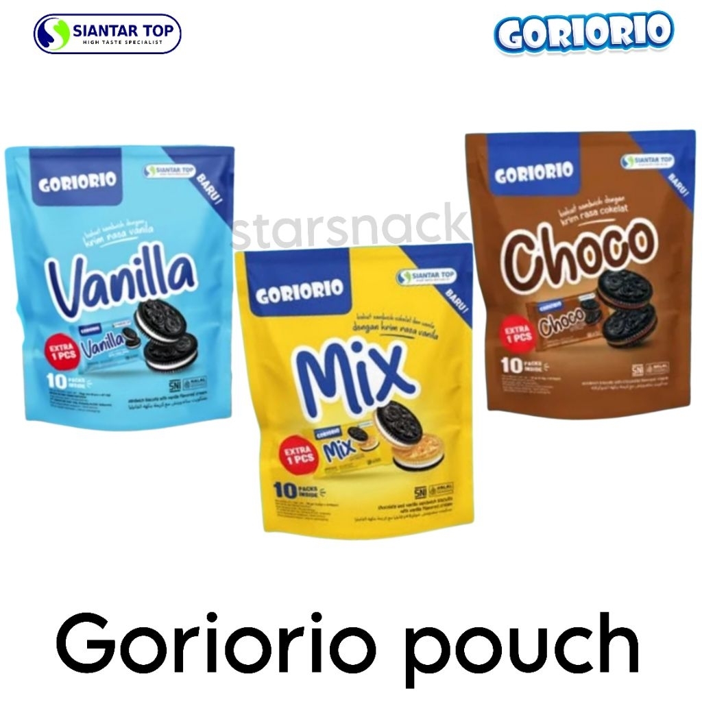 Jual Goriorio pouch biskuit krim mix isi 10pc | Shopee Indonesia