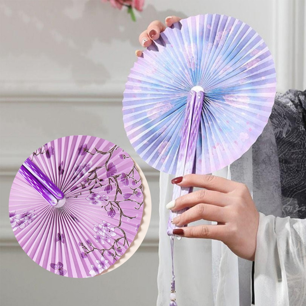 Jual Kipas Kertas Rumbai Lipat Cina - Desain Bunga Tradisional, Kipas ...