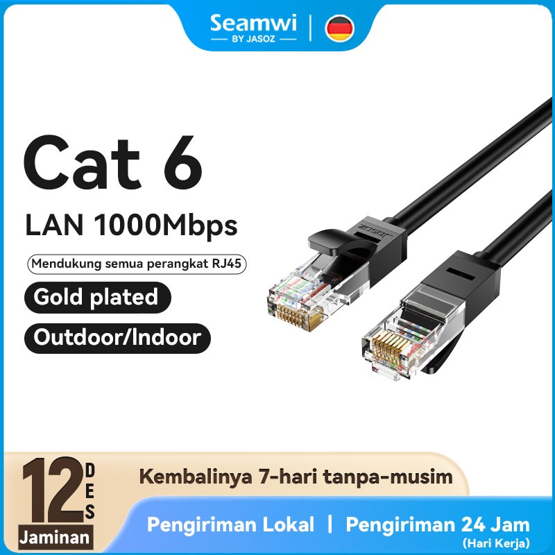 Jual Seamwi Kabel LAN RJ45 1000Mbps Gigabit Ethernet Cat6 Cat5e Network ...