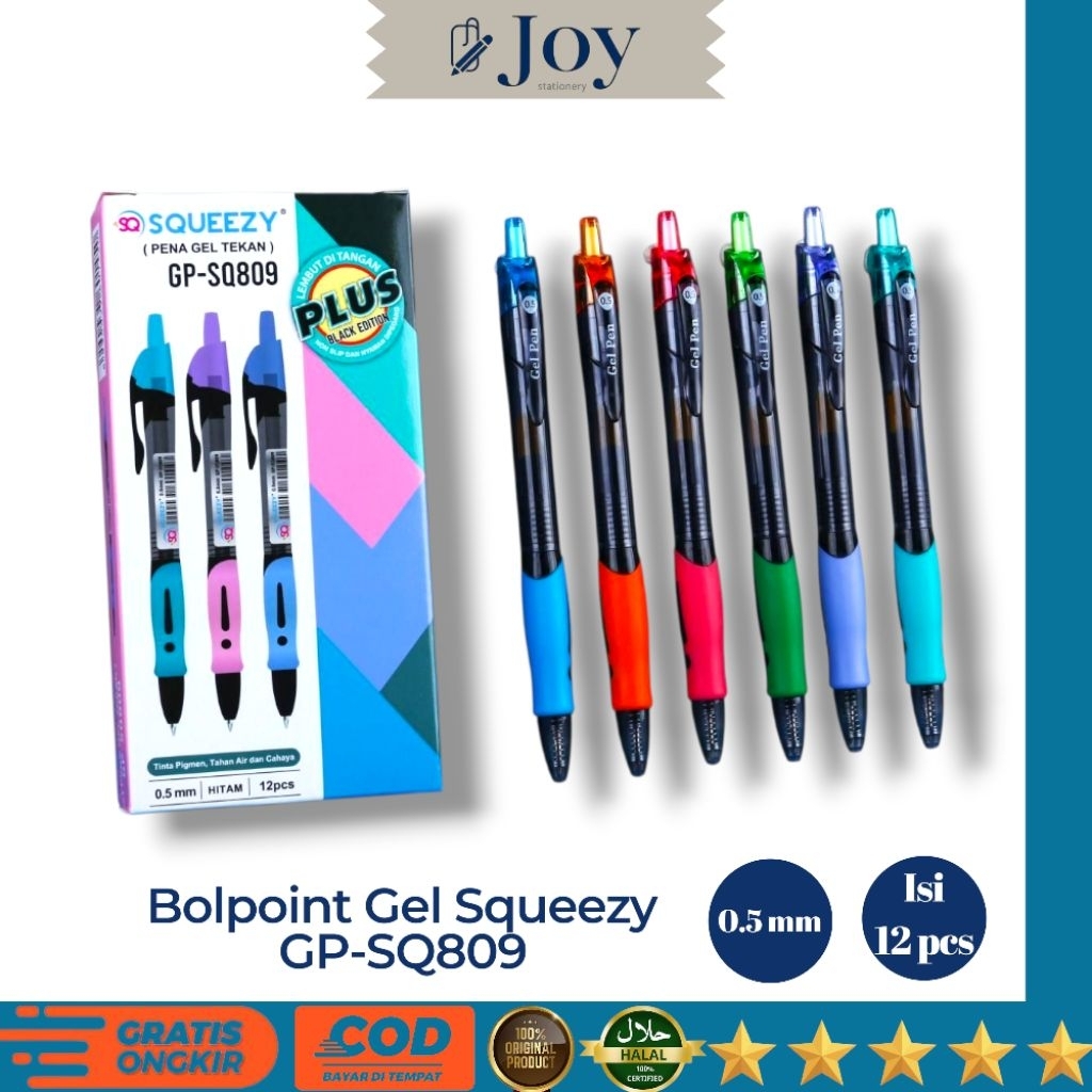 Jual Balpoint Gel Squeezy GP-SQ809 Isi 12 Pcs (1 Pcs) | Shopee Indonesia