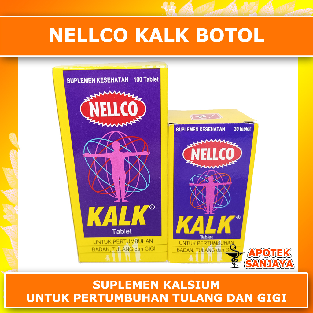 Jual NELLCO KALK TABLET BOTOL / KALSIUM LAKTAT / CALCIUM / SUPLEMEN ...