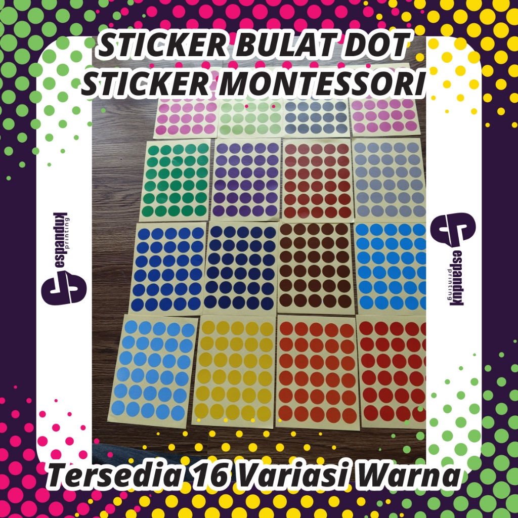Jual Stiker Bulat Warna, Stiker Bulat, Sticker Dot, Sticker Aktivitas ...