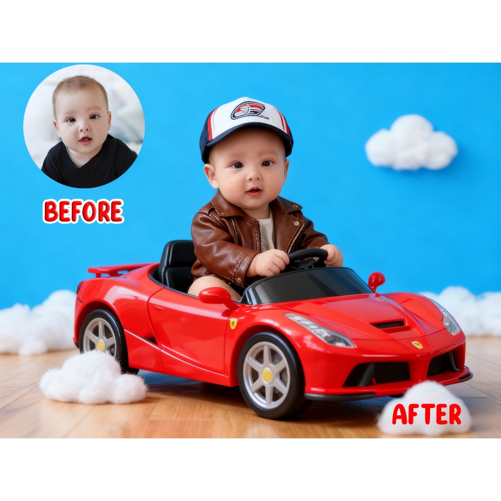 BELI 3 GRATIS 1 EDIT JASA FOTO BABY TEMA TRANSPORTASI