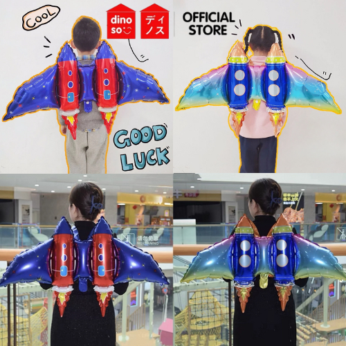 Jual DINOSO Balon Foil Bentuk Roket dengan Sayap Tali Tema Luar Angkasa ...