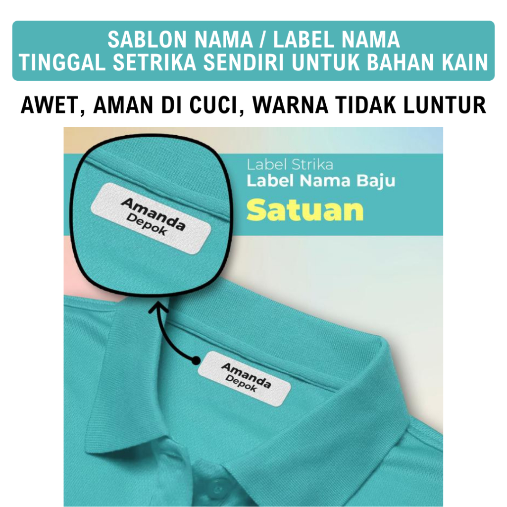 Jual LABEL SETRIKA SENDIRI / LABEL NAMA BAJU KAOS / LABEL DAN PENNANDA ...