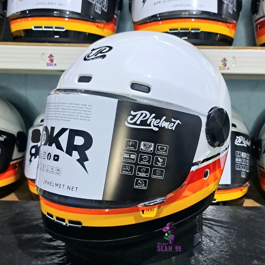 Jual HELM JPX JP ROKR SOLID & MOTIF FULL FACE ORIGINAL SNI DOT | Shopee ...