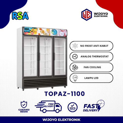Jual RSA Showcase TOPAZ-1100IC Display Cooler Kulkas Minuman Tiga Pintu ...