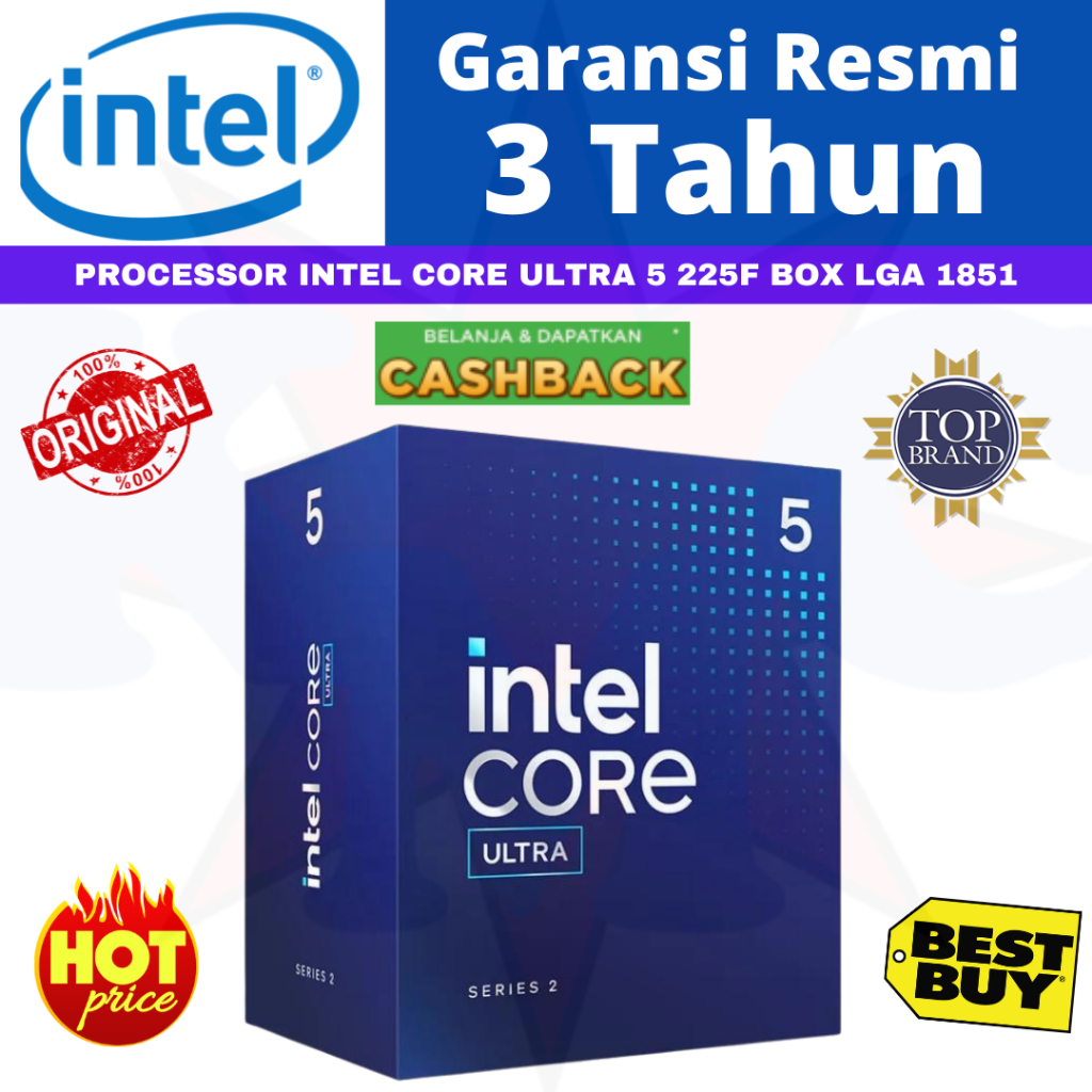 Jual Processor Intel Core Ultra 5 225F BOX LGA 1851 | Shopee Indonesia