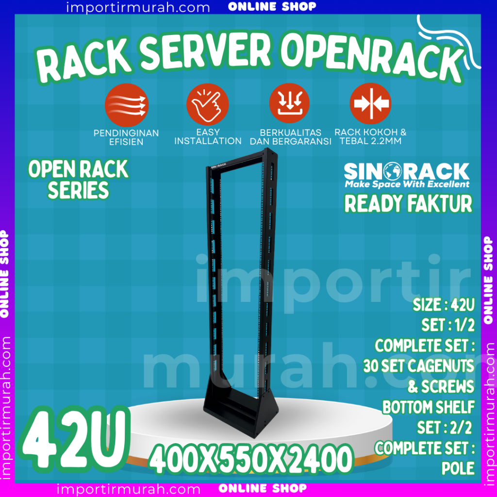 Jual Open Rack Server 20U 42U SINORACK Original | Shopee Indonesia